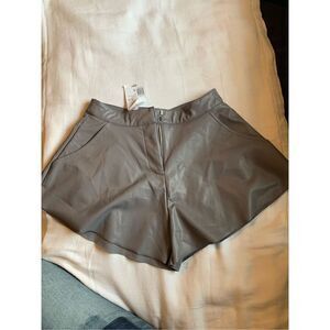 Forever 21 Gray Faux Leather Shorts NWT